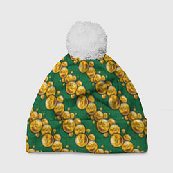 Шапка c помпоном Биткоины Криптовалюта