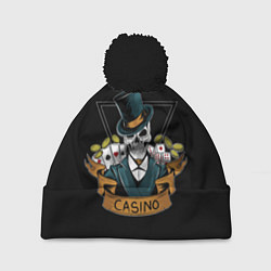 Шапка с помпоном Казино Casino, цвет: 3D-черный