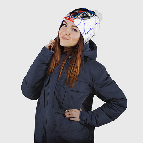 Шапка c помпоном СОНИК EXE ТЕМНЫЙ СОНИК / 3D-Белый – фото 2