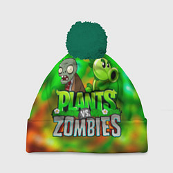 Шапка c помпоном Plants vs Zombies горохострел и зомби