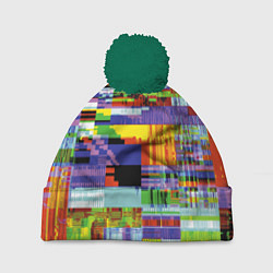 Шапка c помпоном Vanguard glitch fashion pattern 2022