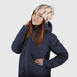 Шапка с помпоном Голова жирафа паттерн, цвет: 3D-белый — фото 2