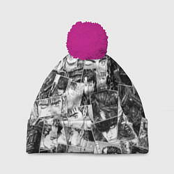 Шапка с помпоном Berserk pattern, цвет: 3D-малиновый