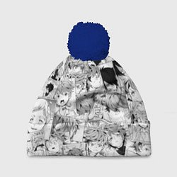 Шапка с помпоном Обещанный Неверленд pattern, цвет: 3D-тёмно-синий