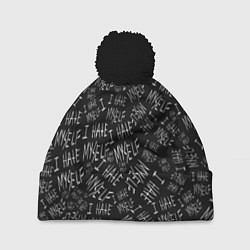 Шапка с помпоном I Hate Myself Dead Inside, цвет: 3D-черный