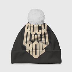 Шапка с помпоном ROCK AND ROLL Рокер, цвет: 3D-белый