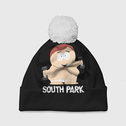 Шапка с помпоном Южный парк - Эрик с гантелями, цвет: 3D-белый