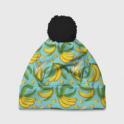 Шапка с помпоном Banana pattern Summer Fashion 2022, цвет: 3D-черный
