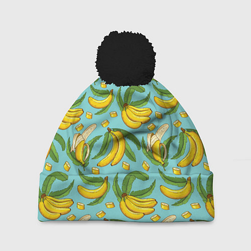 Шапка c помпоном Banana pattern Summer Fashion 2022 / 3D-Черный – фото 1