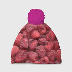 Шапка с помпоном Малина - ягоды, цвет: 3D-малиновый
