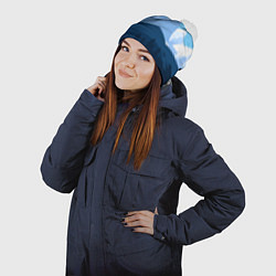 Шапка с помпоном Горы, лес, канатная дорога, цвет: 3D-белый — фото 2