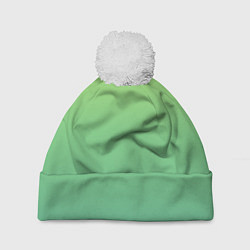 Шапка с помпоном Shades of Green GRADIENT, цвет: 3D-белый
