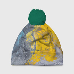 Шапка с помпоном Извержение Красок, цвет: 3D-зеленый