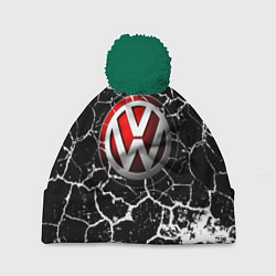 Шапка с помпоном Volkswagen Трещины, цвет: 3D-зеленый