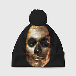 Шапка с помпоном Золотая маска Хэллоуин, цвет: 3D-черный