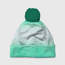 Шапка с помпоном Абстрактная волна градиентный паттерн, цвет: 3D-зеленый