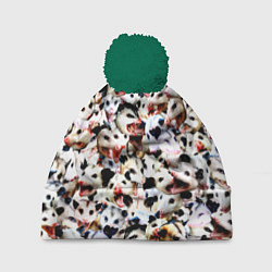 Шапка с помпоном Опоссумы, цвет: 3D-зеленый
