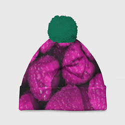 Шапка с помпоном Ягоды малины, цвет: 3D-зеленый