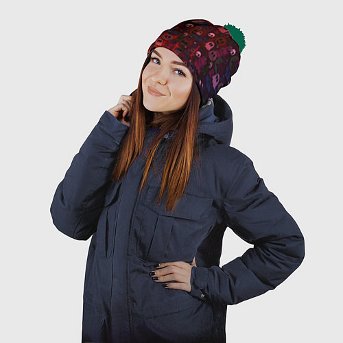 Шапка c помпоном Плюшевые вестники ночи / 3D-Зеленый – фото 2