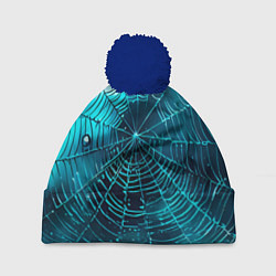 Шапка с помпоном Halloween паутина, цвет: 3D-тёмно-синий
