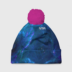 Шапка с помпоном Бескрайний космос - Nasa, цвет: 3D-малиновый
