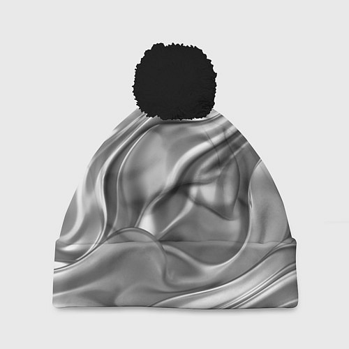 Шапка c помпоном Плавленное серебро / 3D-Черный – фото 1