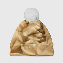Шапка с помпоном Пельмени, цвет: 3D-белый
