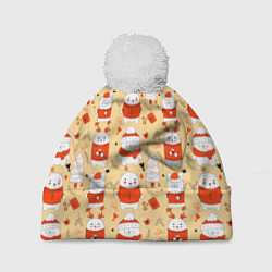 Шапка с помпоном New year bears, цвет: 3D-белый