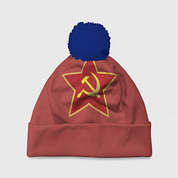 Шапка с помпоном Советская звезда, цвет: 3D-тёмно-синий