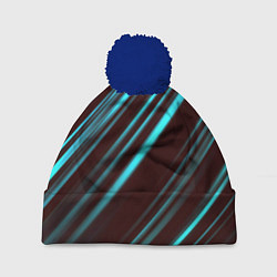 Шапка c помпоном Stripes line neon color