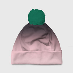 Шапка с помпоном Градиент: от черного к розовому, цвет: 3D-зеленый