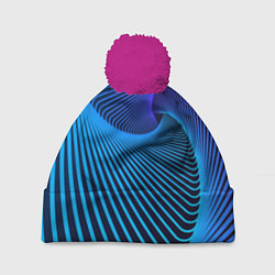 Шапка с помпоном Неоновая спираль - мода, цвет: 3D-малиновый