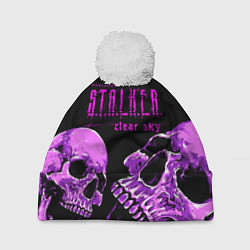 Шапка с помпоном Stalker skull, цвет: 3D-белый