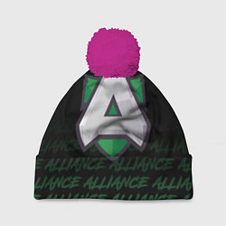 Шапка с помпоном Alliance art, цвет: 3D-малиновый