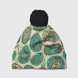 Шапка с помпоном Бактерии, цвет: 3D-черный