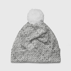 Шапка с помпоном Серебряное плетение, цвет: 3D-белый