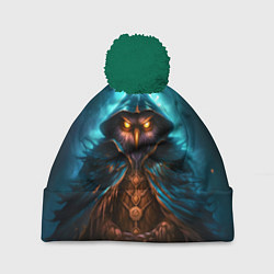 Шапка с помпоном Сова в колдовской мантии, цвет: 3D-зеленый