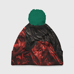 Шапка с помпоном Black red texture, цвет: 3D-зеленый