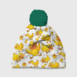 Шапка c помпоном Yellow ducklings