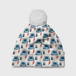 Шапка с помпоном Майор том космический узор, цвет: 3D-белый