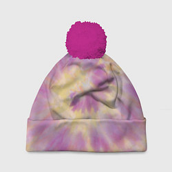 Шапка с помпоном Tie-Dye дизайн, цвет: 3D-малиновый