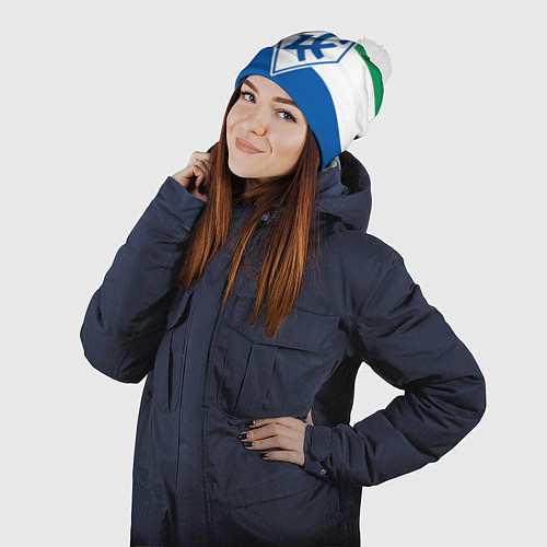 Шапка c помпоном Крылья Советов - футбольный клуб / 3D-Белый – фото 2