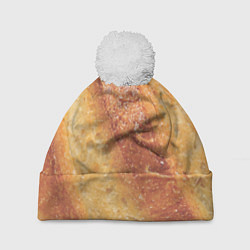 Шапка с помпоном Корочка батона, цвет: 3D-белый