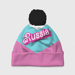 Шапка с помпоном Russia - barbie style, цвет: 3D-черный