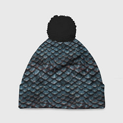 Шапка с помпоном Dragon scale pattern, цвет: 3D-черный