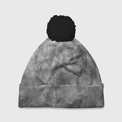 Шапка с помпоном Абстракция - grey sky, цвет: 3D-черный