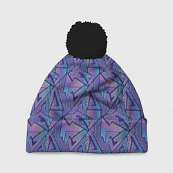 Шапка с помпоном Neon pattern, цвет: 3D-черный