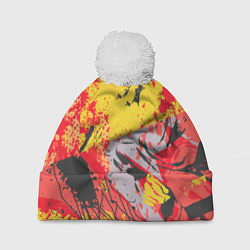 Шапка с помпоном Abstractionism pattern, цвет: 3D-белый