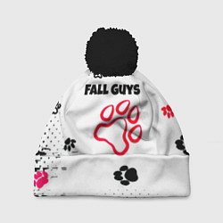 Шапка c помпоном Fall Guys kids game pattern