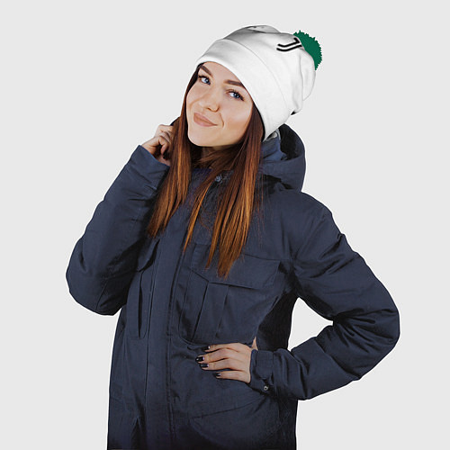 Шапка c помпоном Juventus sport black geometry / 3D-Зеленый – фото 2